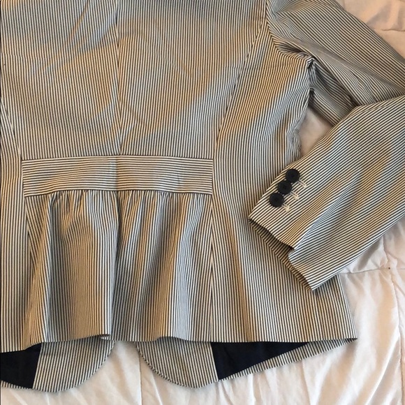 Talbots Navy Striped Blazer with Gathered Back 10P - Picture 5 of 5